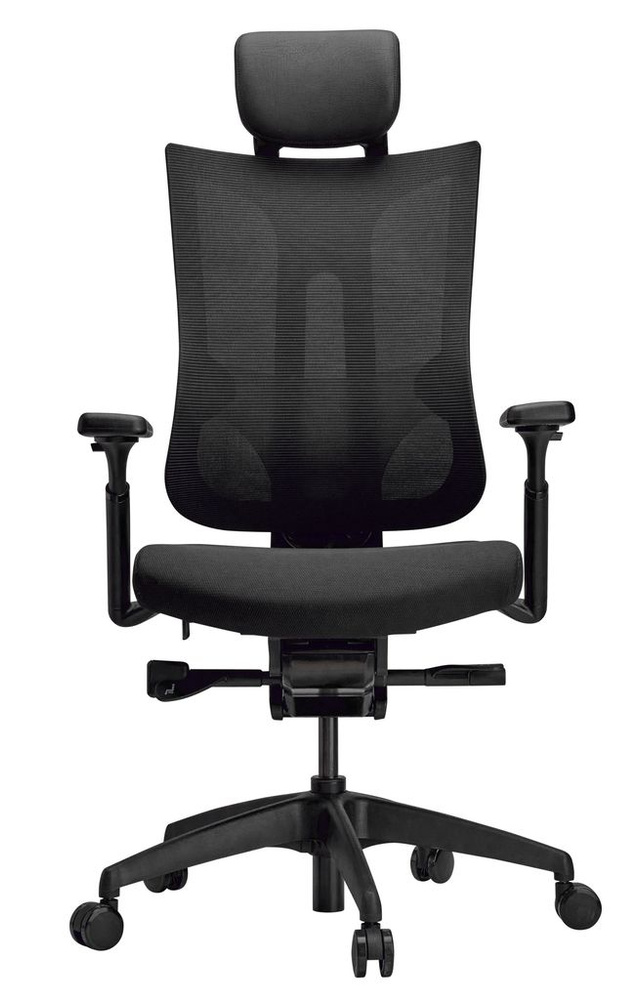 Кресло офисное SCHAIRS TONE-M01B, Цвет: черный / компьютерный стул / на колёсах / до 120 кг  #1