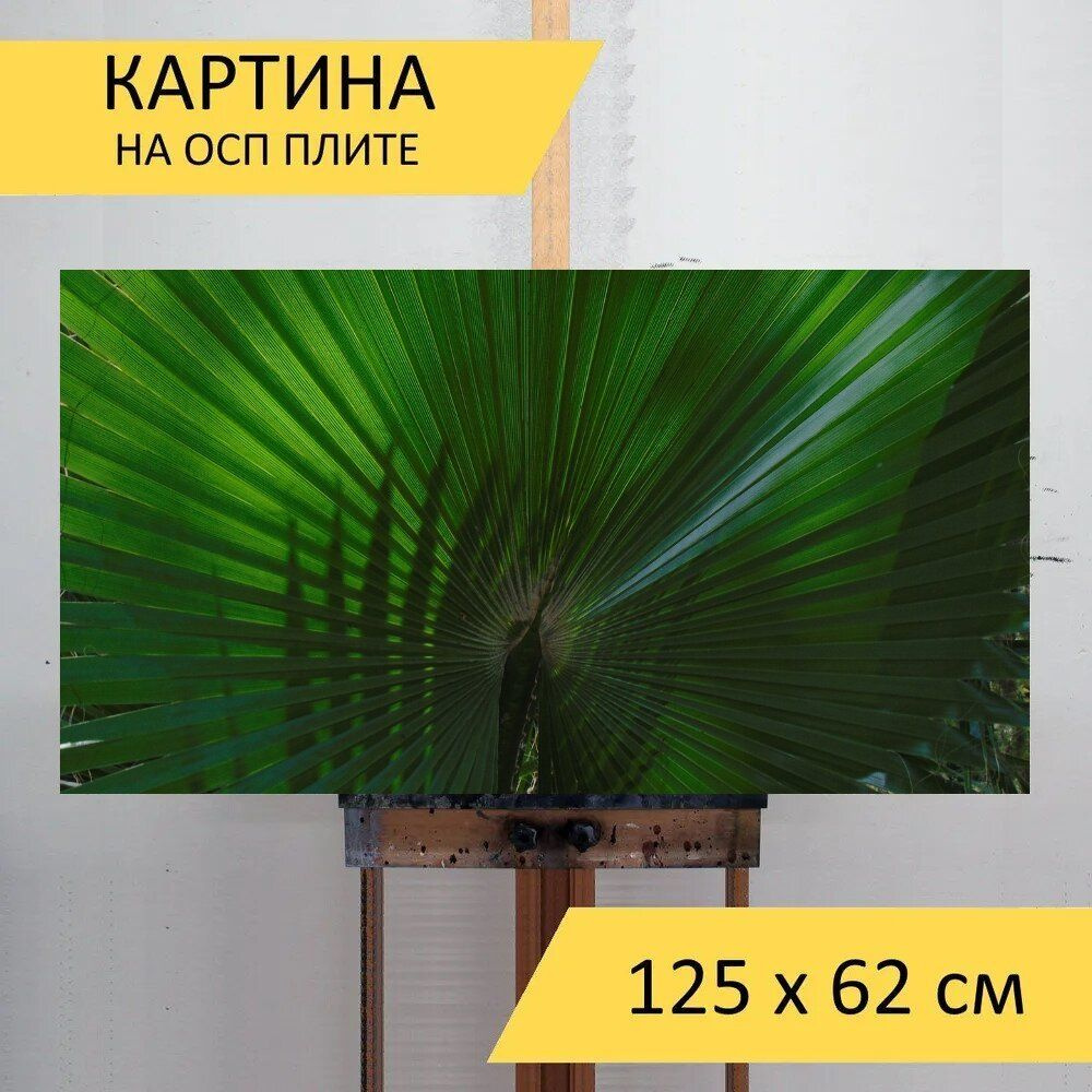 LotsPrints Картина "Пальма, дерево, зеленый 15", 125  х 62 см #1