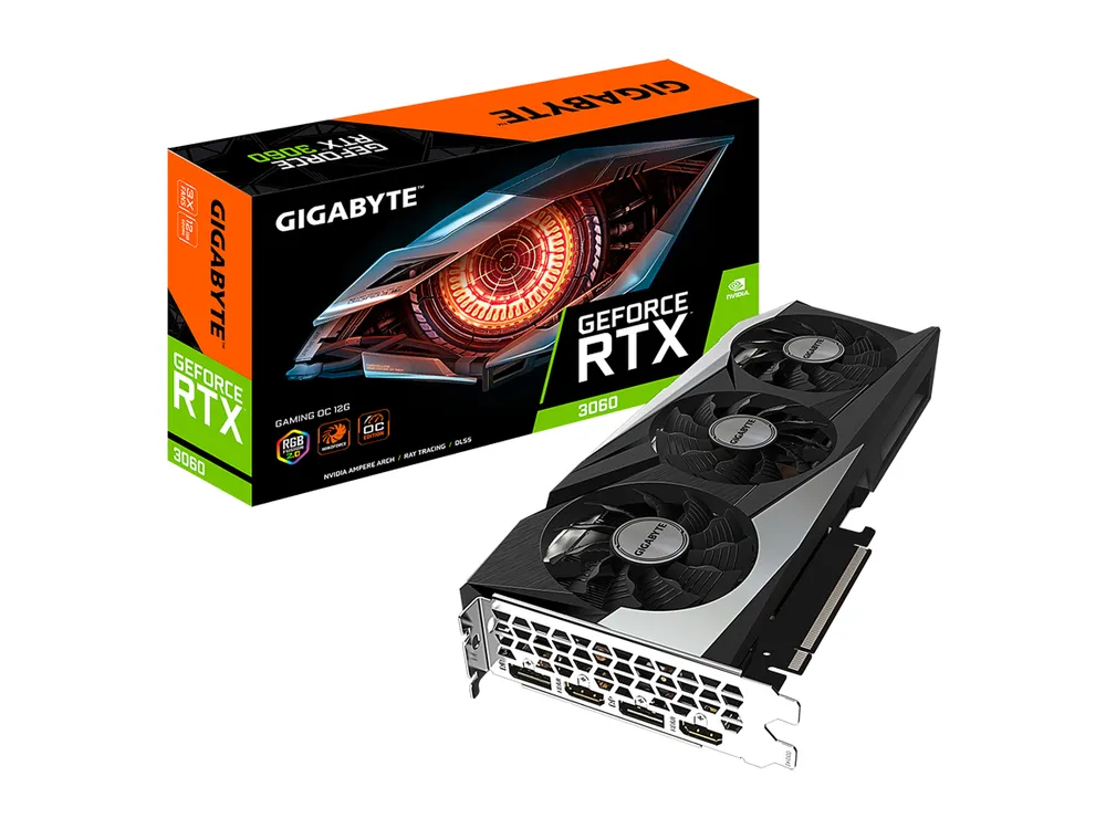 Видеокарта Gigabyte GeForce RTX 3060 12 ГБ (GV-N3060GAMING OC-12GD), LHR