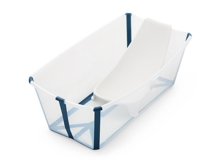 Ванночка с горкой Stokke Flexi Bath Bundle, Tub with Newborn Support Transparent Blue 531504  #1