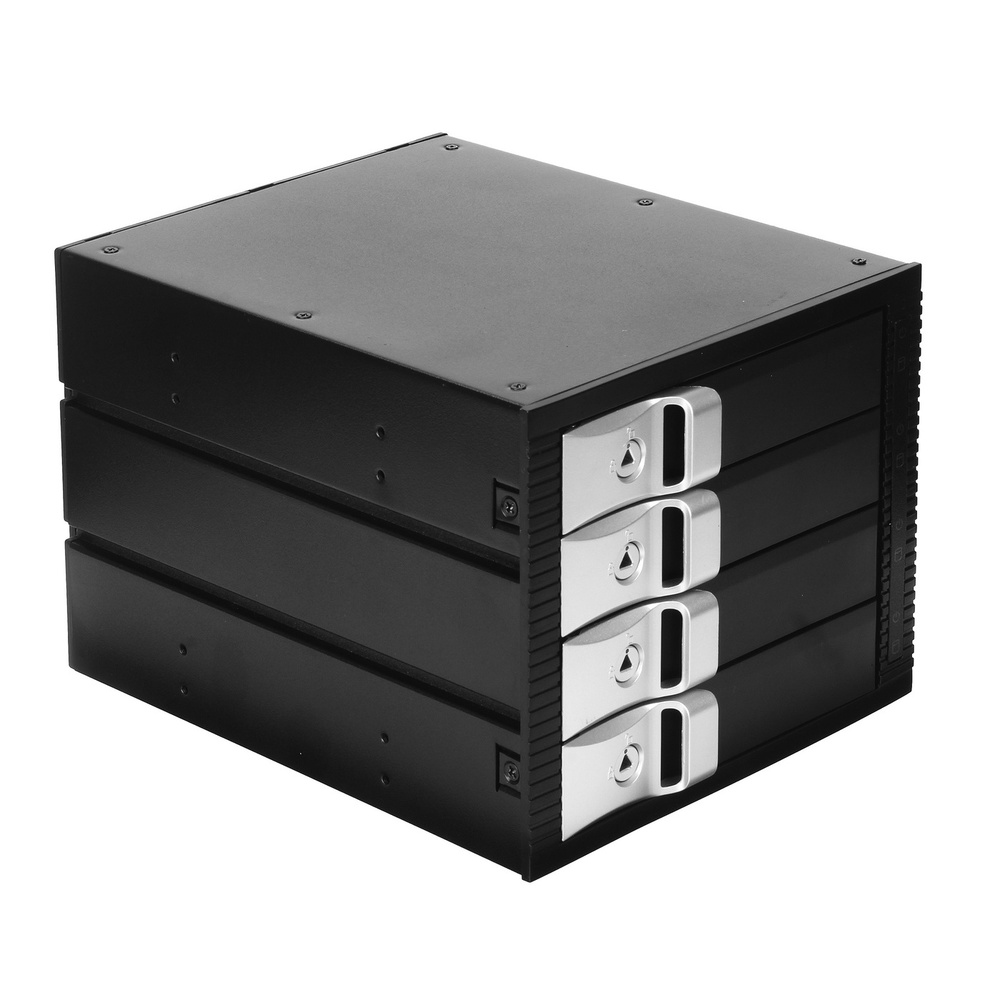 Корзина для HDD Exegate HS435-01 (универсальная, на 4*3,5" SATA/SAS HDD, занимает 3*5,25" отсека)  #1