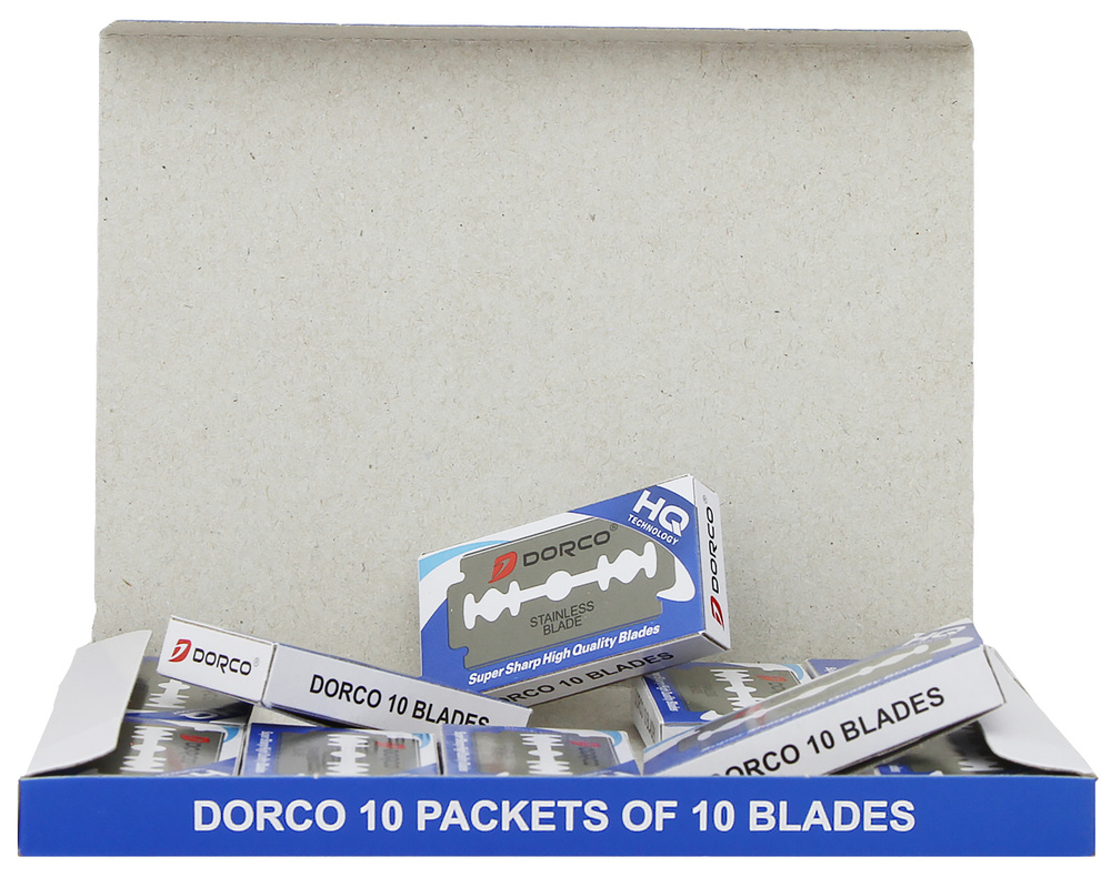 Dorco Лезвия ST300, двусторонние классические для Т-образного станка, 10 пачек по 10 штук (100 лезвий) #1