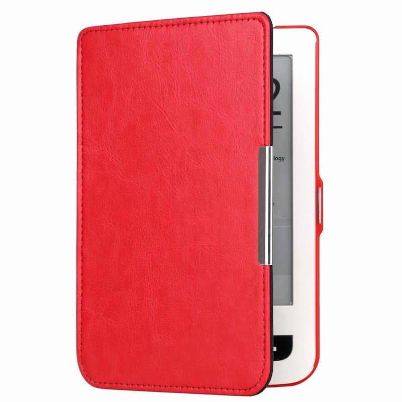 Чехол-обложка футляр MyPads для PocketBook 515 mini из эко-кожи тонкий с магнитной застежкой красный #1