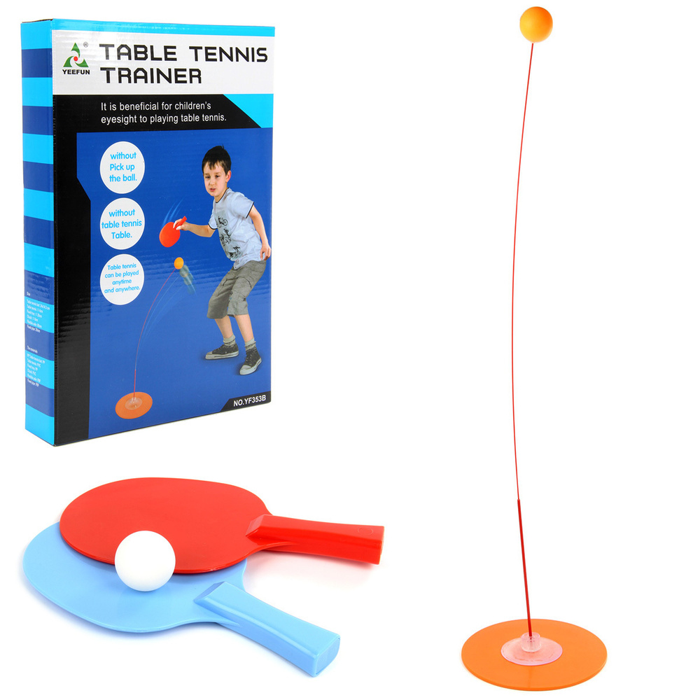 Детский теннисный тренажер, Veld Co / Настольный теннис / 2 ракетки, 2 мяча  #1