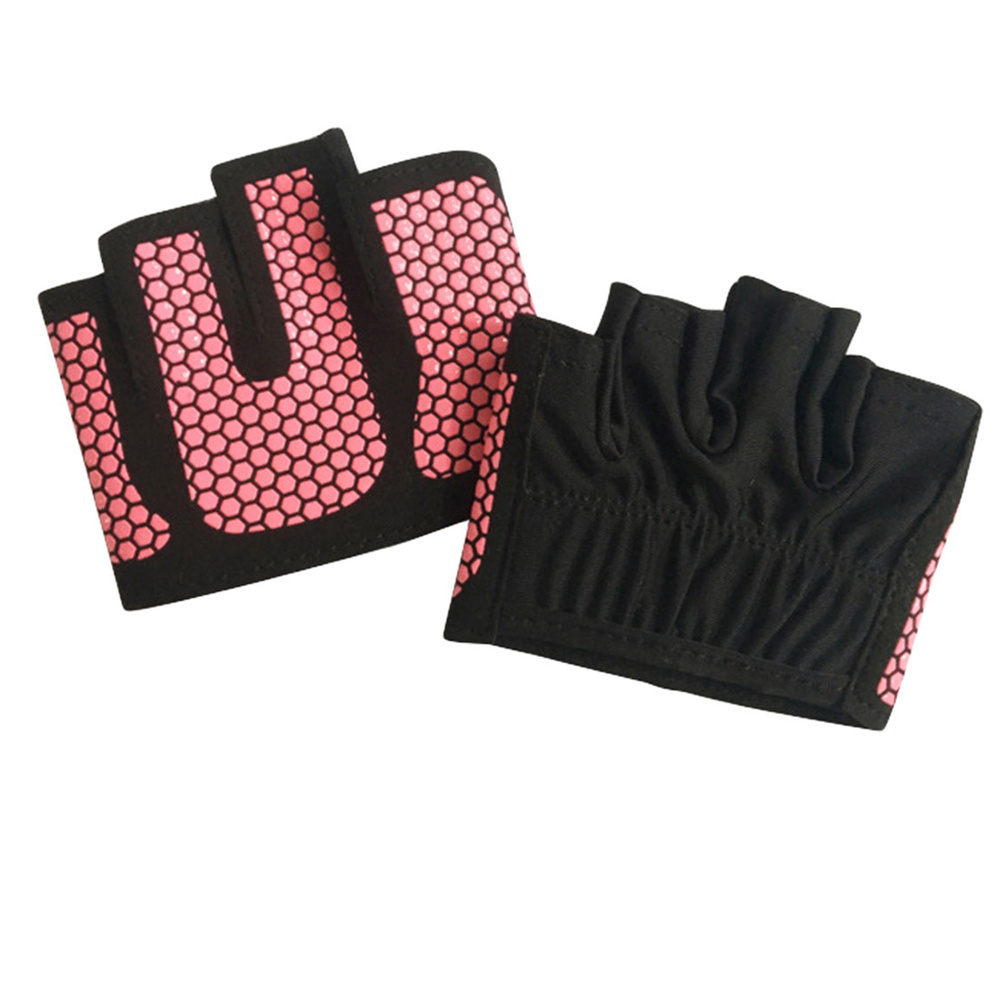 Противоскользящие перчатки для фитнеса, укороченные, розовый, размер XL  #1