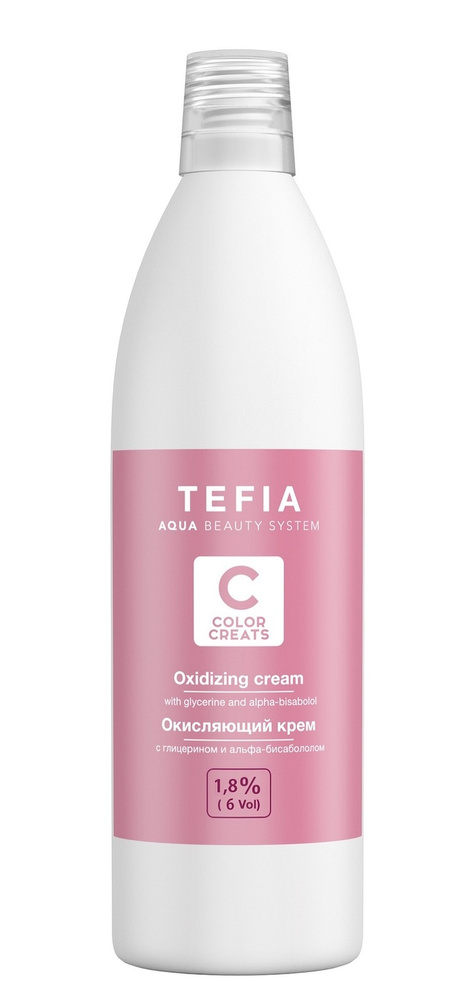 Tefia. Окисляющий крем с глицерином и альфа-бисабололом 1,8% (6 vol.) Oxidizing Cream COLOR CREATS 1000 #1