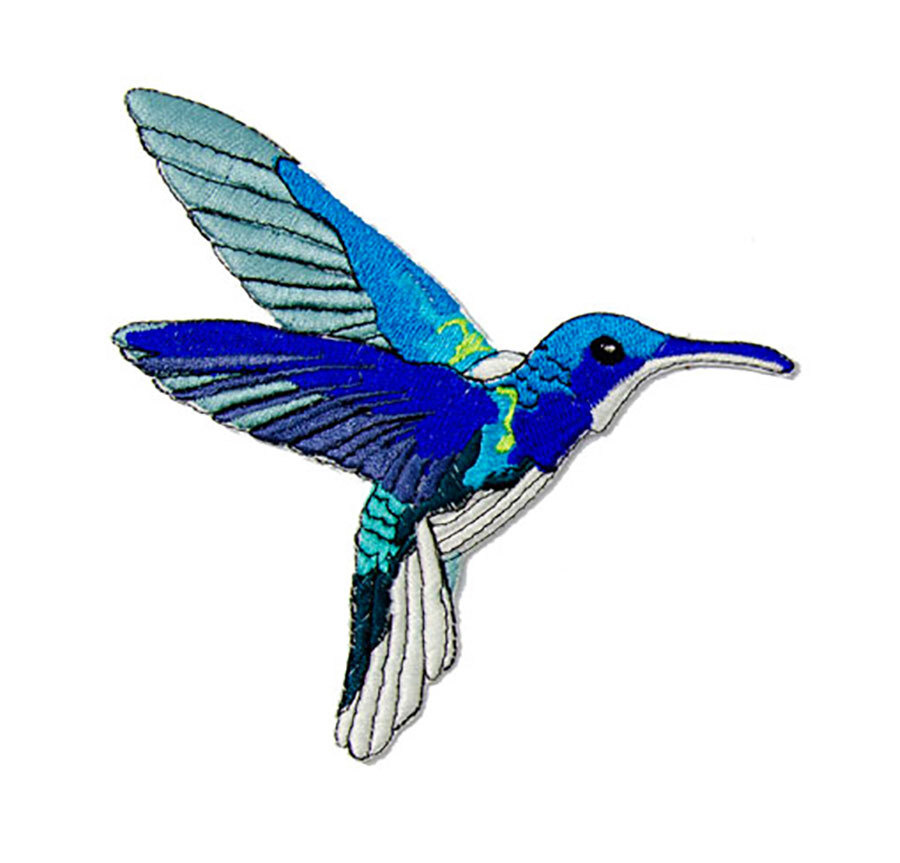 Патч синяя колибри #1