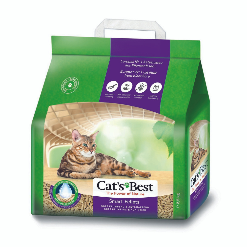 Наполнитель Cat's Best Smart Pellets 5л (2,5кг) Древесный комкующийся  #1