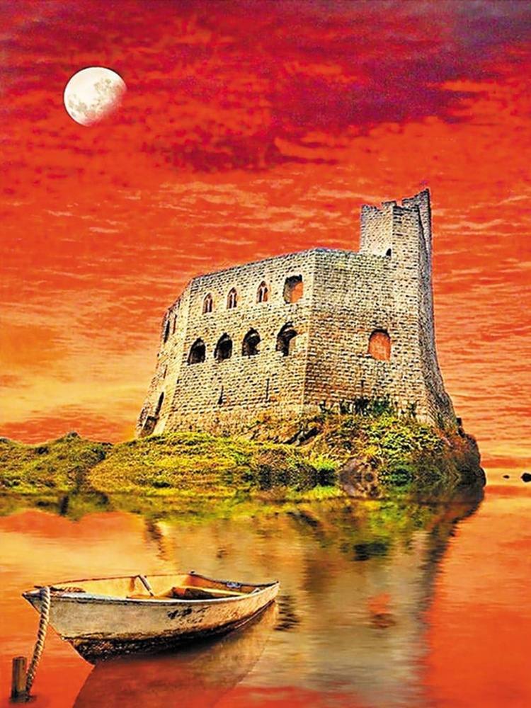Алмазная мозаика Paintboy Original "Древняя крепость" 40х50, 3D эффект, на подрамнике.  #1