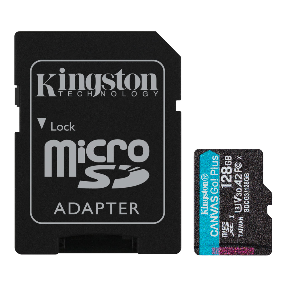 Карта памяти Kingston 128 ГБ SDCG3/128GB microSDXC Canvas Go Plus 170R A2 U3 V30 с адаптером  #1