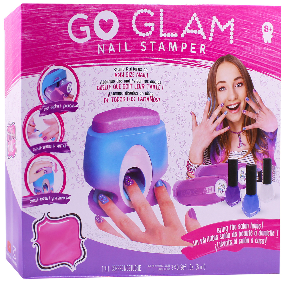Маникюрный набор Go Glam для девочек с принтером для ногтей / Детская косметика.  #1
