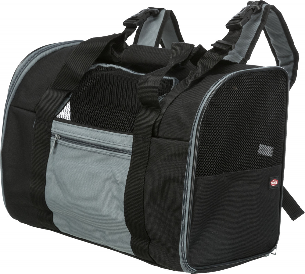 Сумка-рюкзак TRIXIE Connor для кошек и собак до 8 кг, нейлон, чёрный-синий 42х29х21 см  #1