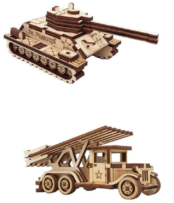 Сборные модели: танк и боевая машина Катюша #1