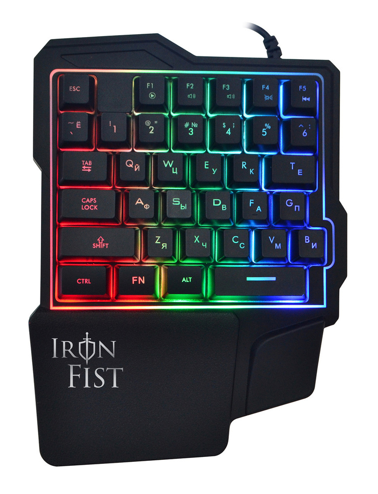 Игровой блок для геймеров / Клавиатура USB for gamer Oklick 701G IRON FIST black/черный, USB LED, цвет #1