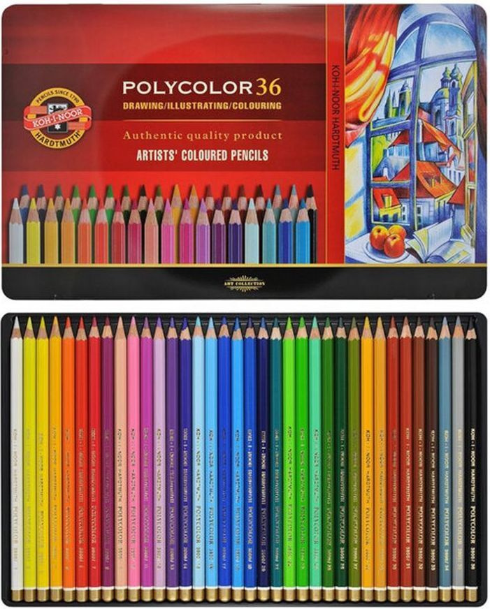 Набор карандашей Koh-I-Noor POLYCOLOR, цветные, художественные, 36 цветов  #1