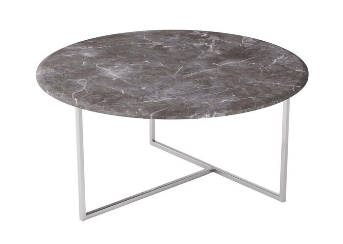 Журнальный столик Мебелик Маджоре серый мрамор/хром #1