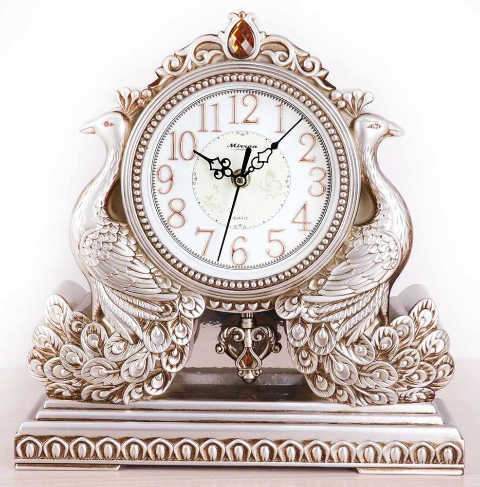 Настольные часы с маятником "Павлины" MIRRON Р3019B ЗБ #1