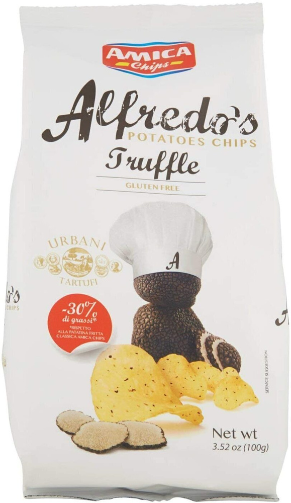 Чипсы с черным трюфелем обезжиренные ALFREDO'S, AMICA CHIPS, 0,1 кг  #1