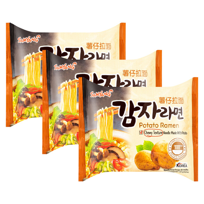 Корейская картофельная лапша быстрого приготовления Samyang Potato Ramen с картофельным вкусом и овощами #1