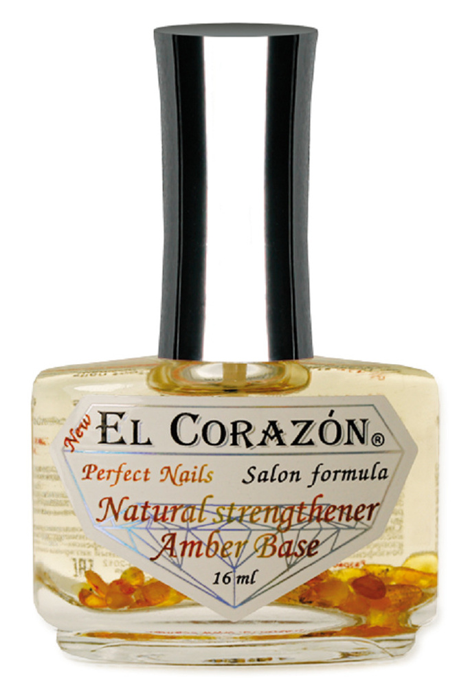 El Corazon Perfect Nails №436 Выравнивающая база под лак с янтарной кислотой "Natural strengthener Amber #1