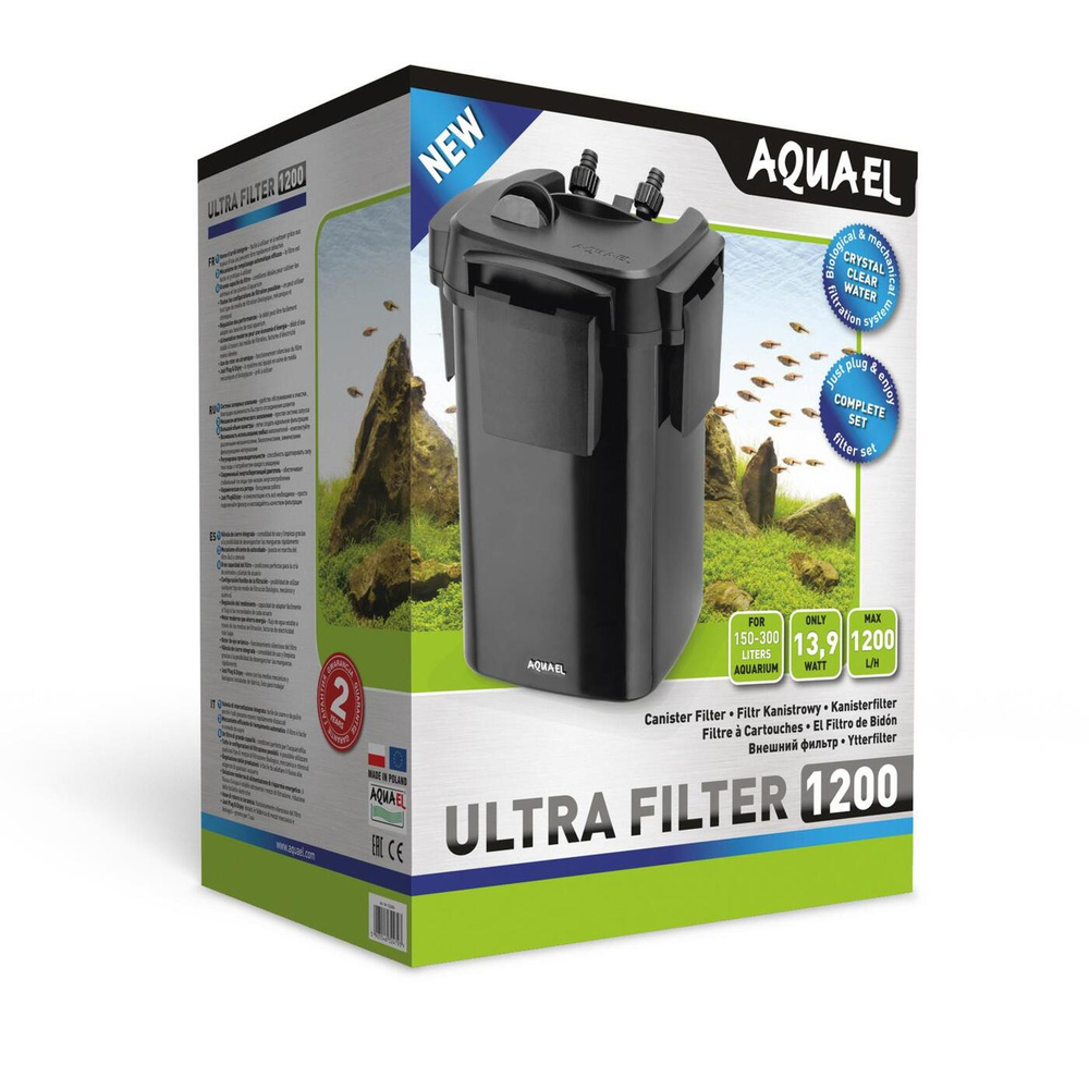 Внешний фильтр AQUAEL ULTRA FILTER 1200 для аквариума 150 - 300 л (1200 л/ч, 13.9 Вт)  #1