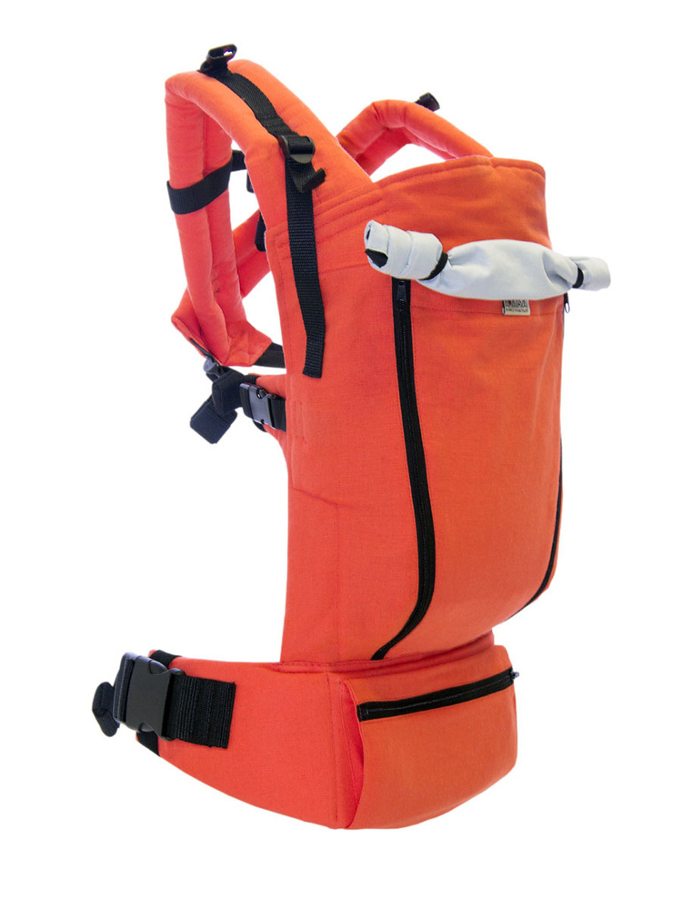 Амама Эрго-рюкзак проветриваемый М-КЛАСНЕР, хлопок, лён, цвет: коралловый  #1