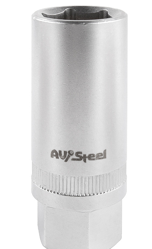 Головка свечная 1/2", 18 мм, 6-гранная, с пружиной "AV Steel" #1