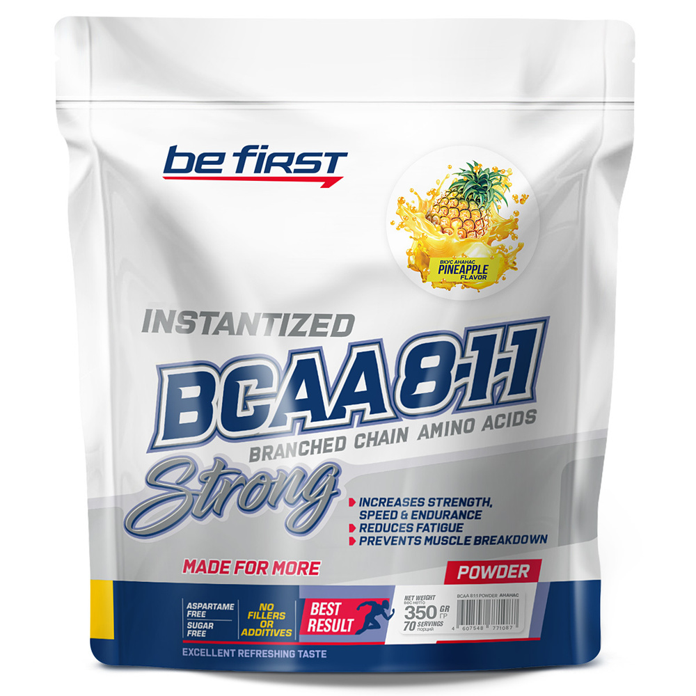 Аминокислоты БЦАА порошок Be First BCAA 8:1:1 Instantized Powder 350 гр, ананас  #1