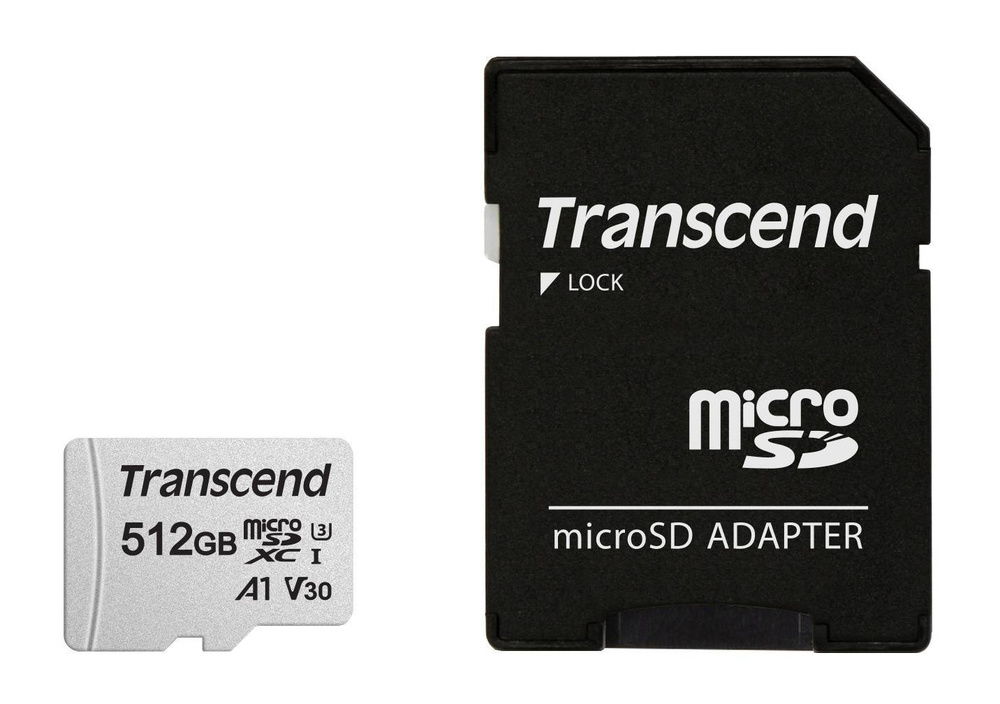 Флеш карта microSDXC 512Gb Class10 Transcend TS512GUSD300S-A 300S + adapter #1