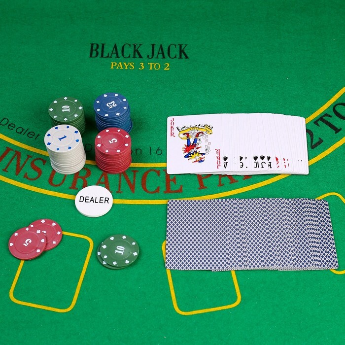 Покер, набор для игры (карты 54 шт, фишки 60 шт с номиналом)  #1