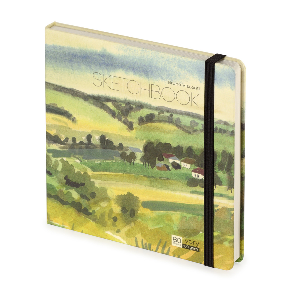 Скетчбук для рисования эскизов, блокнот для скетчинга Bruno Visconti, 100 г/м2, 80 листов, квадратный #1