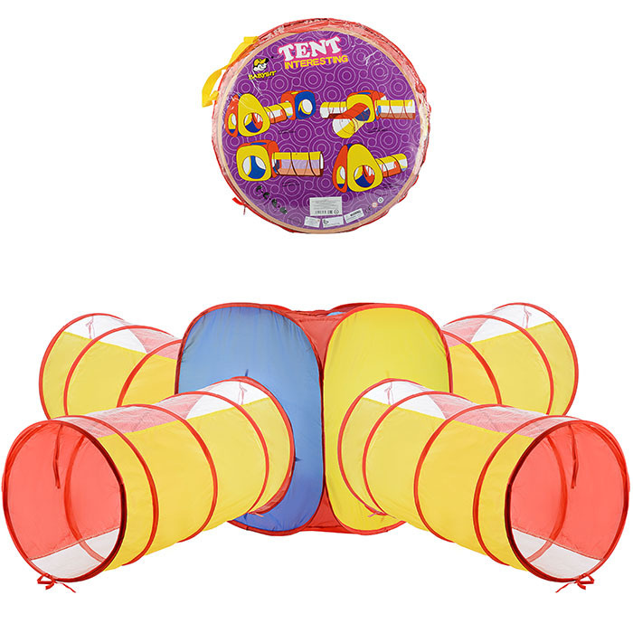 UralToys Палатка игровая детская (74х74х74 см) + 4 тоннеля (43х43х100 см) J1088E в пакете  #1