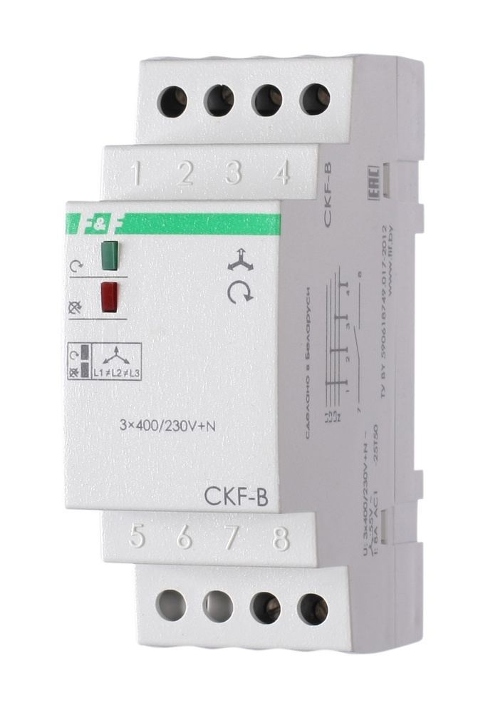 Реле контроля наличия; асимметрии и чередования фаз CKF-B монтаж на DIN-рейке 35мм; задержка отключения #1