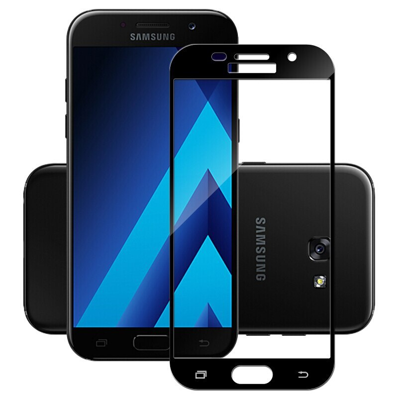 Комплект 2шт. Защитное противоударное стекло для телефона Samsung Galaxy А5 (2017) закаленное / полноэкранное #1