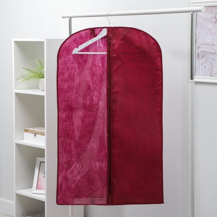 Чехол для одежды 60х100 см, спанбонд, цвет бордо #1