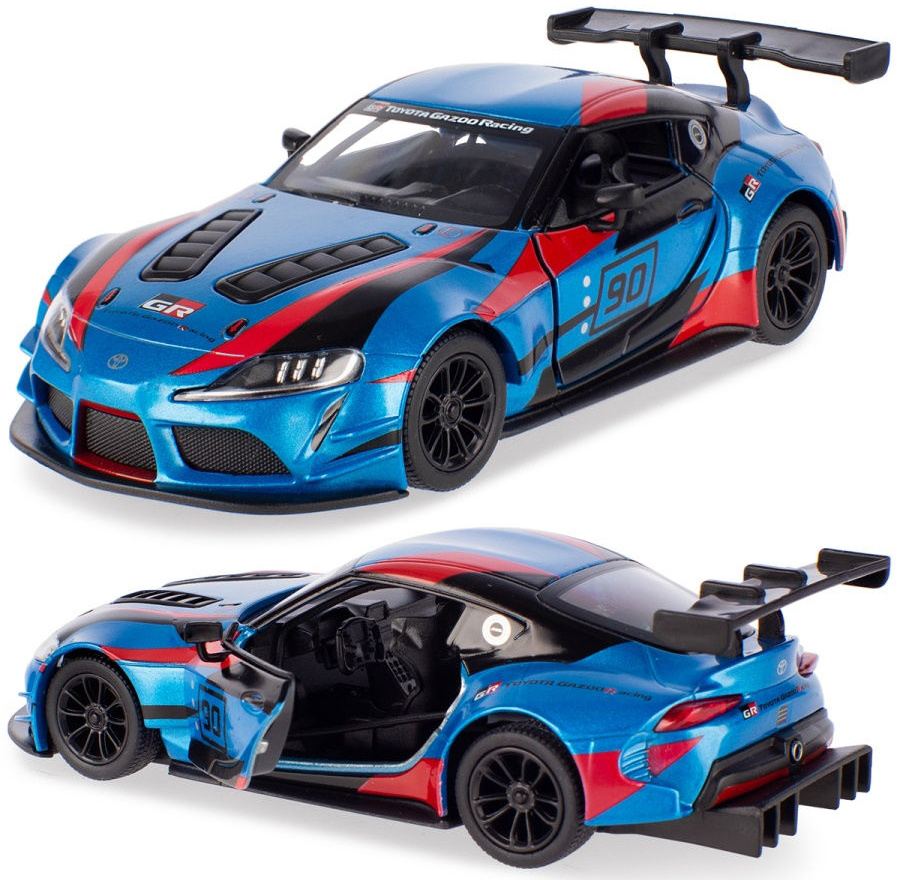 Машинка металлическая Kinsmart 1:38 Toyota GR Supra Racing 5421DFKT инерционная, двери открываются / #1