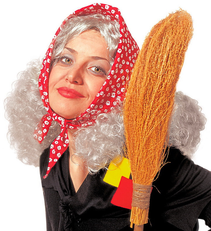 Парик с платочком Бабы-яги "люкс"/карнавальный парик/ парик ведьмы/парик старушки/парик бабушки/парик #1