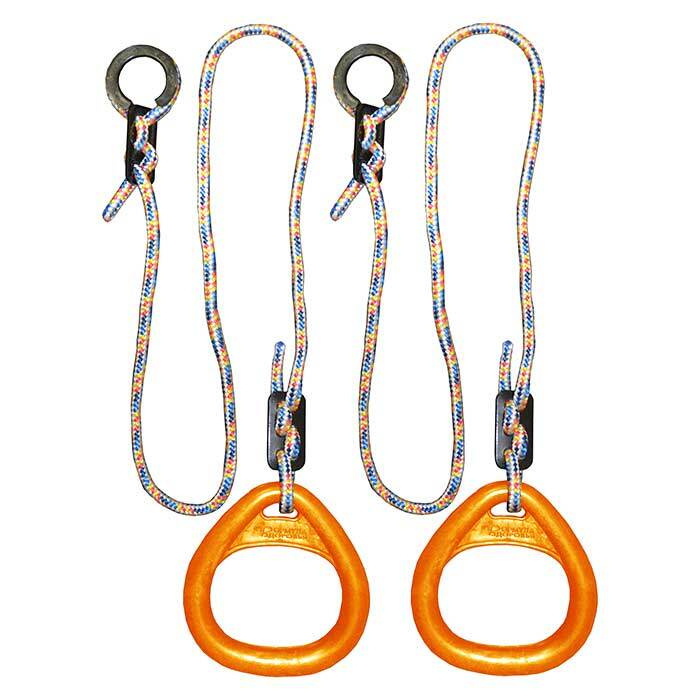Кольца гимнастические треугольные (2 кольца, шнур в комплекте) - Оранжевый, для детского спортивного #1