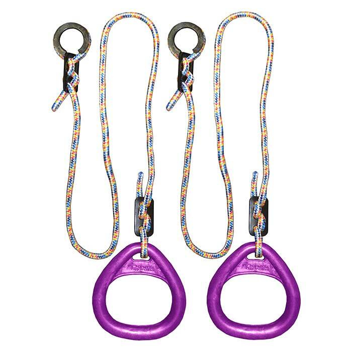 Кольца гимнастические треугольные (2 кольца, шнур в комплекте) - Фиолетовый, для детского спортивного #1