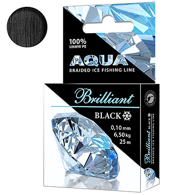 Плетеный шнур для рыбалки AQUA Black Brilliant зимний 0,10mm 25m #1