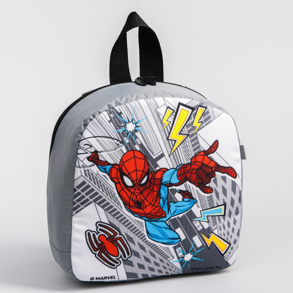 Рюкзак детский дошкольный MARVEL Человек-паук, с мигающим элементом, отдел на молнии  #1