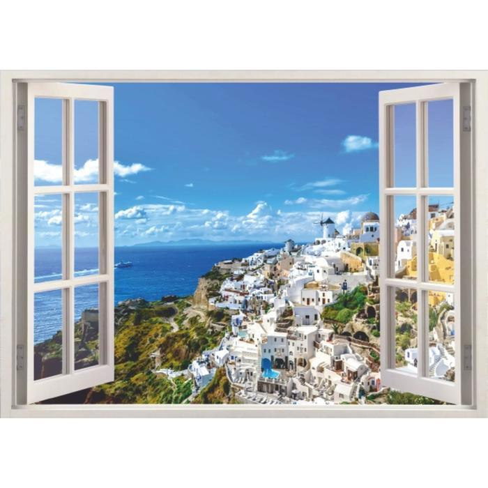 Фотообои B-012 Bellissimo 'Окно в Греции', 2 листа 1400х1000мм #1