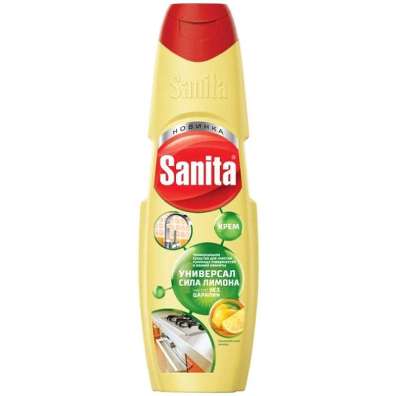 SANITA /Средство чистящее для кухни Sanita. Универсал крем сила лимона", с ароматом Сицилийский лимон" #1