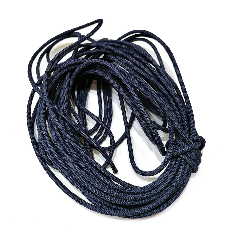 Эластичный шнур 3,5мм, круглое сечение, полиэстер, темно-синий, 10 метров  #1