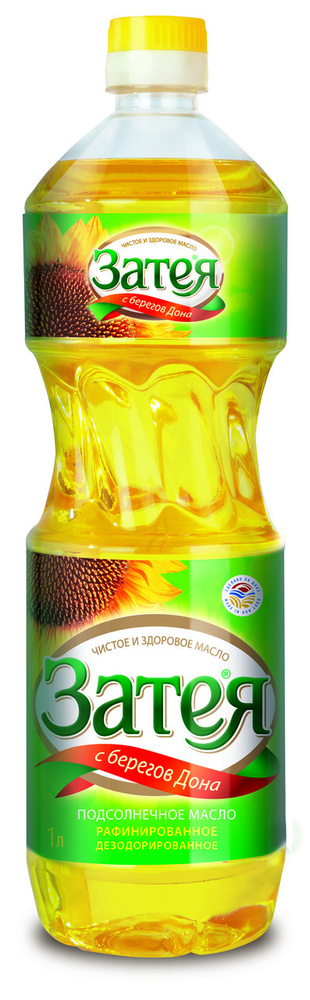 Масло подсолнечное Затея рафинированное дезодорированное, 1 л  #1