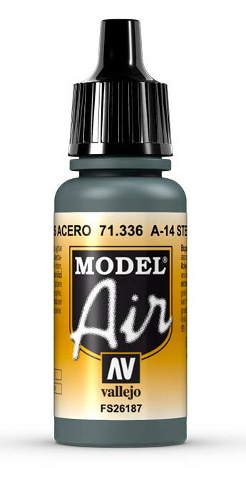 Краска Vallejo 336.  "Model Air"  A-14 Серая сталь 17мл #1