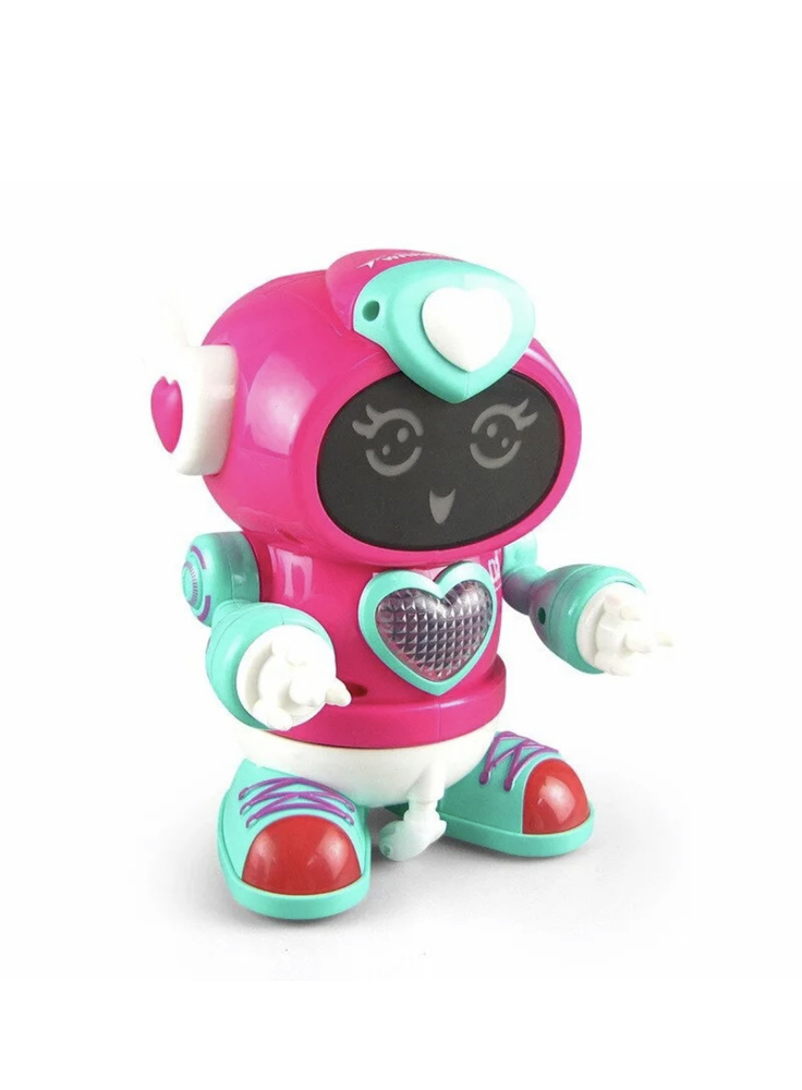 Интерактивный танцующий робот ,14см, на батарейках (розовый)  #1