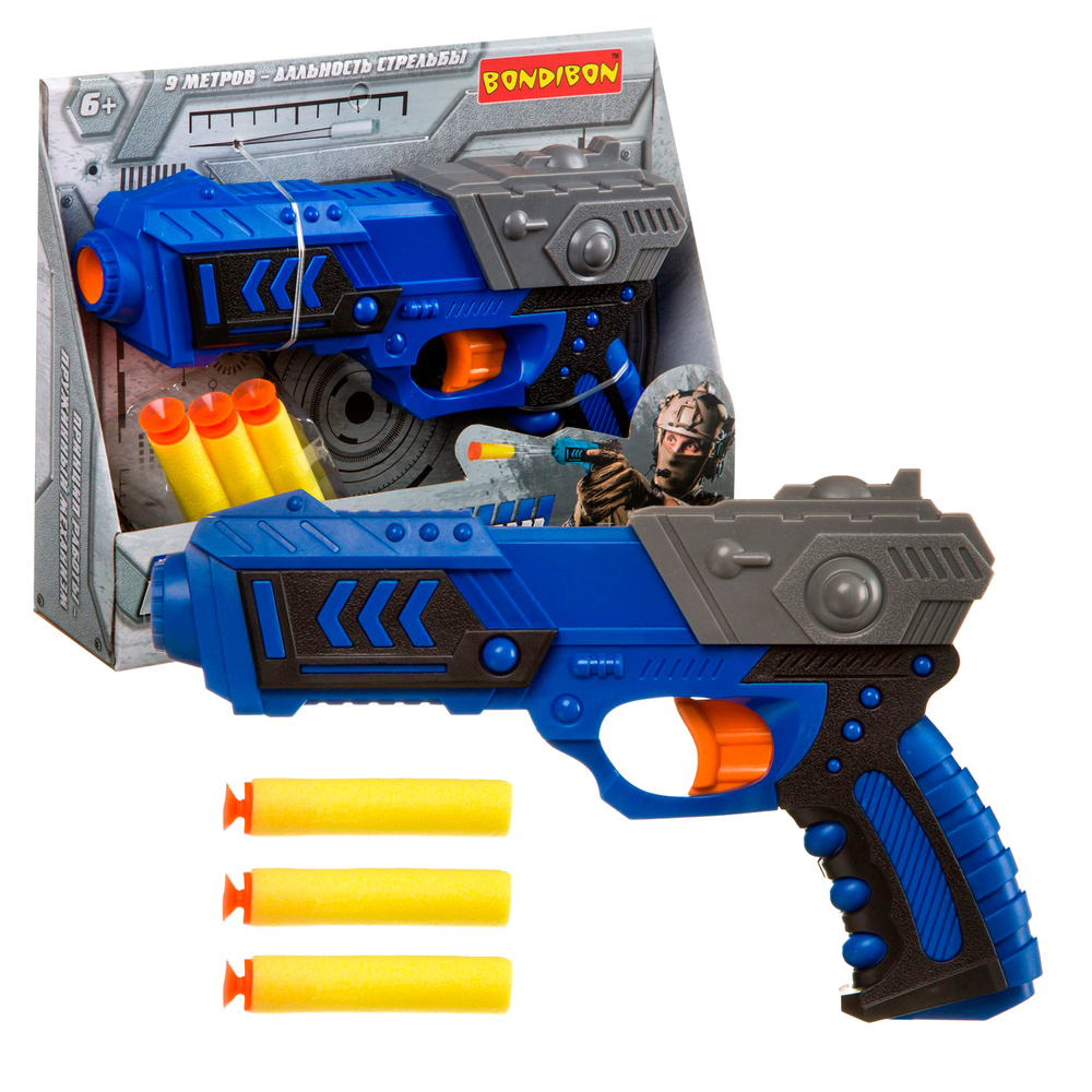 Пистолет бластер с мягкими пулями "Властелин" Сила Bondibon игрушечное оружие с патронами для мальчиков, #1