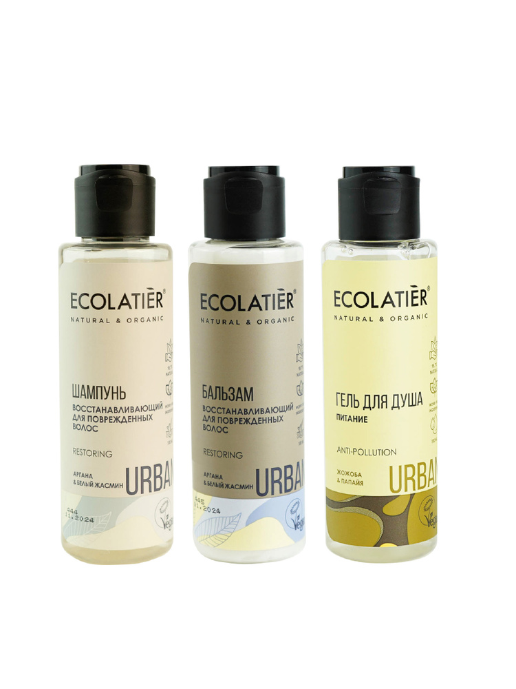 Ecolatier URBAN Набор дорожный Восстановление и питание для волос и тела (шампунь 100 мл + бальзам 100 #1