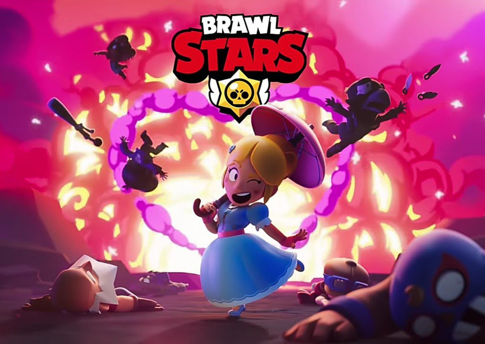 Плакат "Brawl Stars, Piper" на баннере, 59*42см. А2 #1